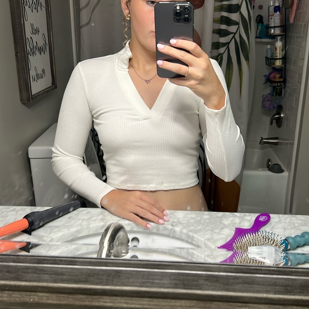 H&M long sleeve collar top